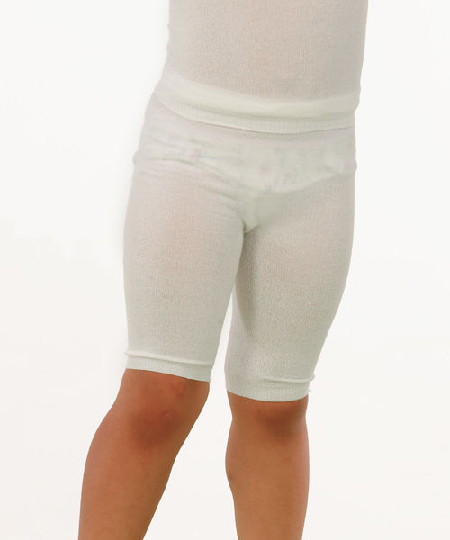 Shorts in white silk for boys and girls