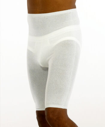 Shorts in white viscose for men